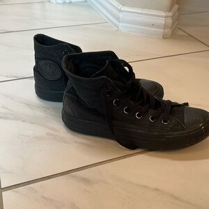 All black high top converse